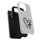 Tough Magnetic Phone Case with Heart & Cross Design, Durable Phone Cover, Unique Gift for Her, Stylish Accessory, Everyday Use