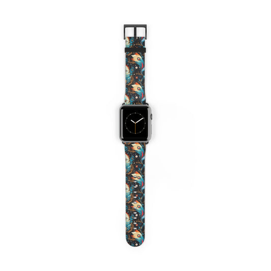 Ethereal Feathers Colorful Design Watch Band - Perfect Gift for Art Lovers,