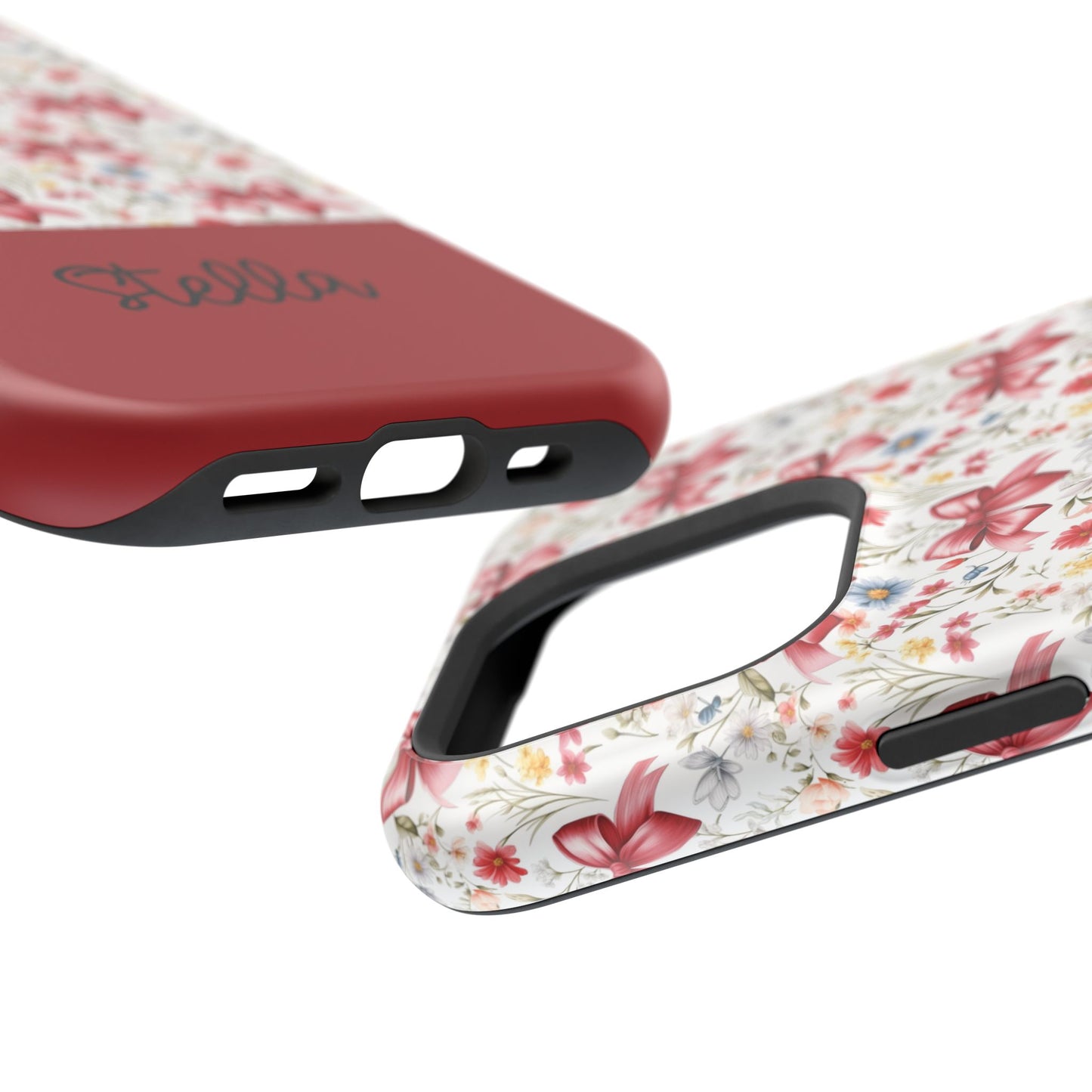 Personalized Rosette Coquette Floral Bow iPhone and Samsung Impact-Resistant Case — Custom Name Case