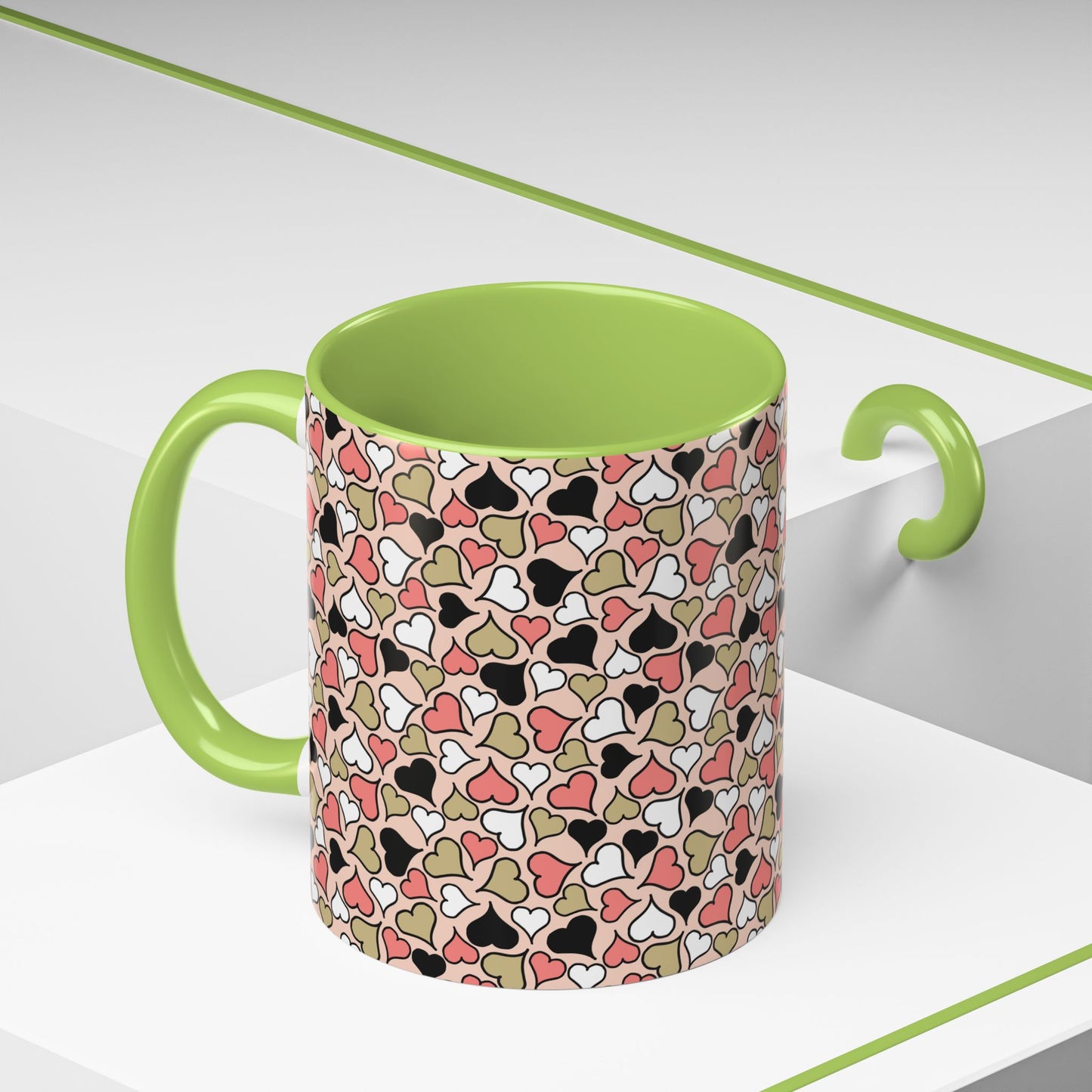 Colorful Heart Pattern Coffee Mug - Perfect Gift for Love & Friendship