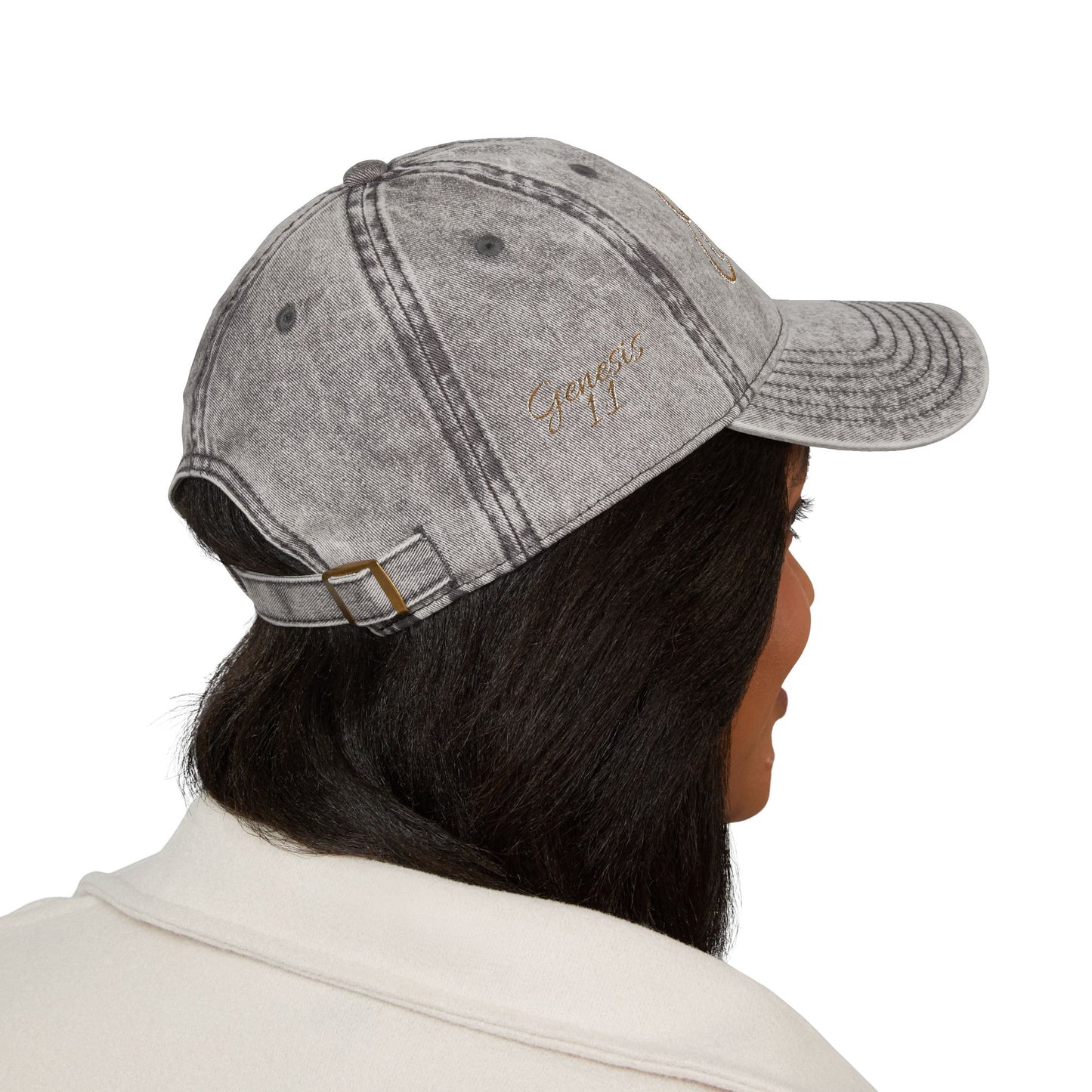 Vintage Embroidered Dad Cap with 'ELOHIM GENESIS 1:1' - Stylish Casual Hat, Gift for Him/Her, Summer Accessory, Trendy Streetwear, Spiritual Fashion