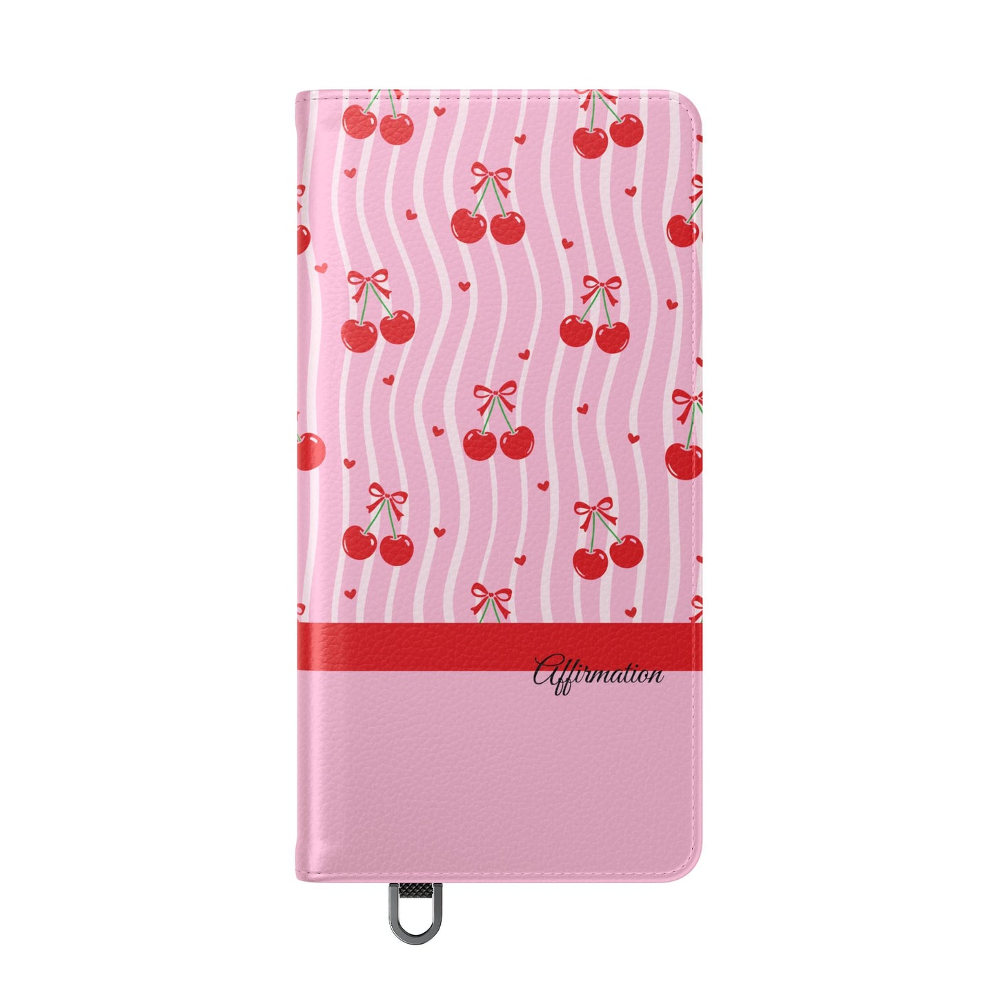 Personalized Cherry Blossom Dreams Flip iPhone and Samsung Cases — Wallet Folio with Name & Affirmation.