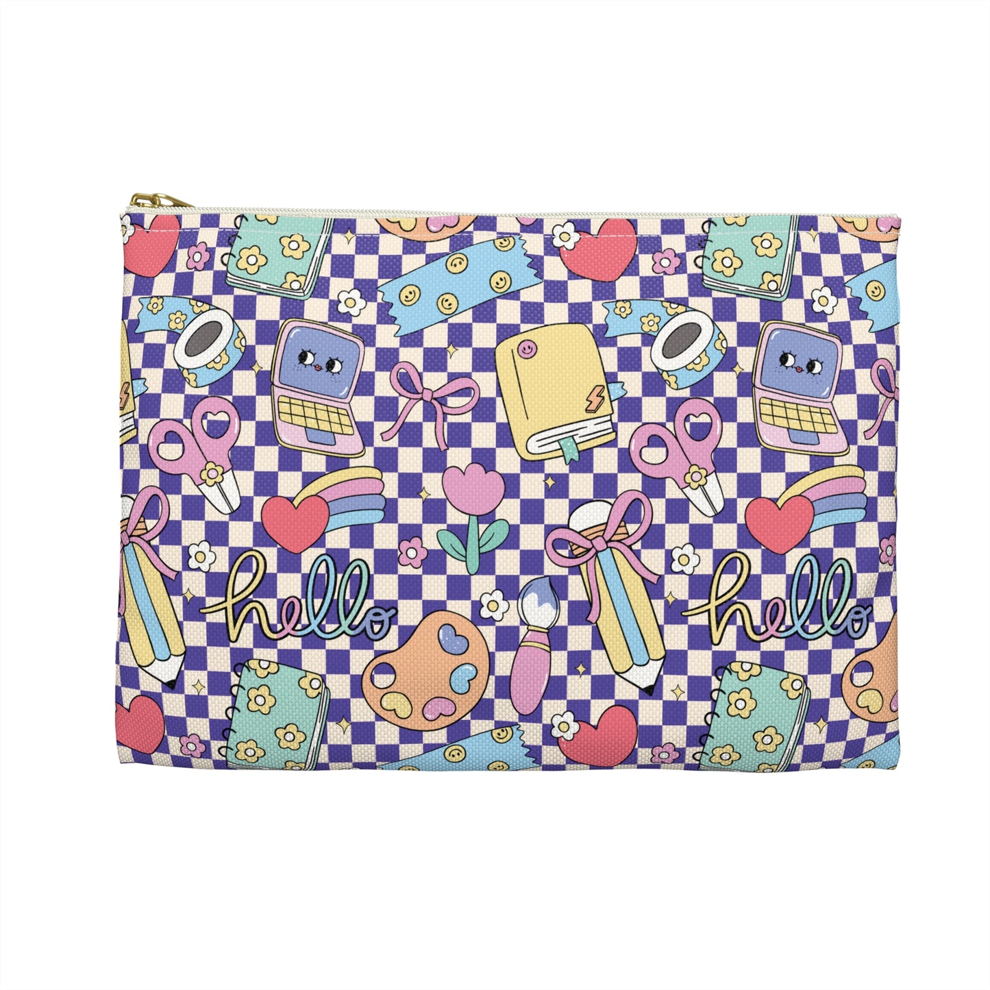 Personalized Purple Doodle Daydream Composition Book Inspired Accessory Pouch, Kids School Supplies, Classroom Organizer, Teacher Gift, Fun Stationery Case, Back to School