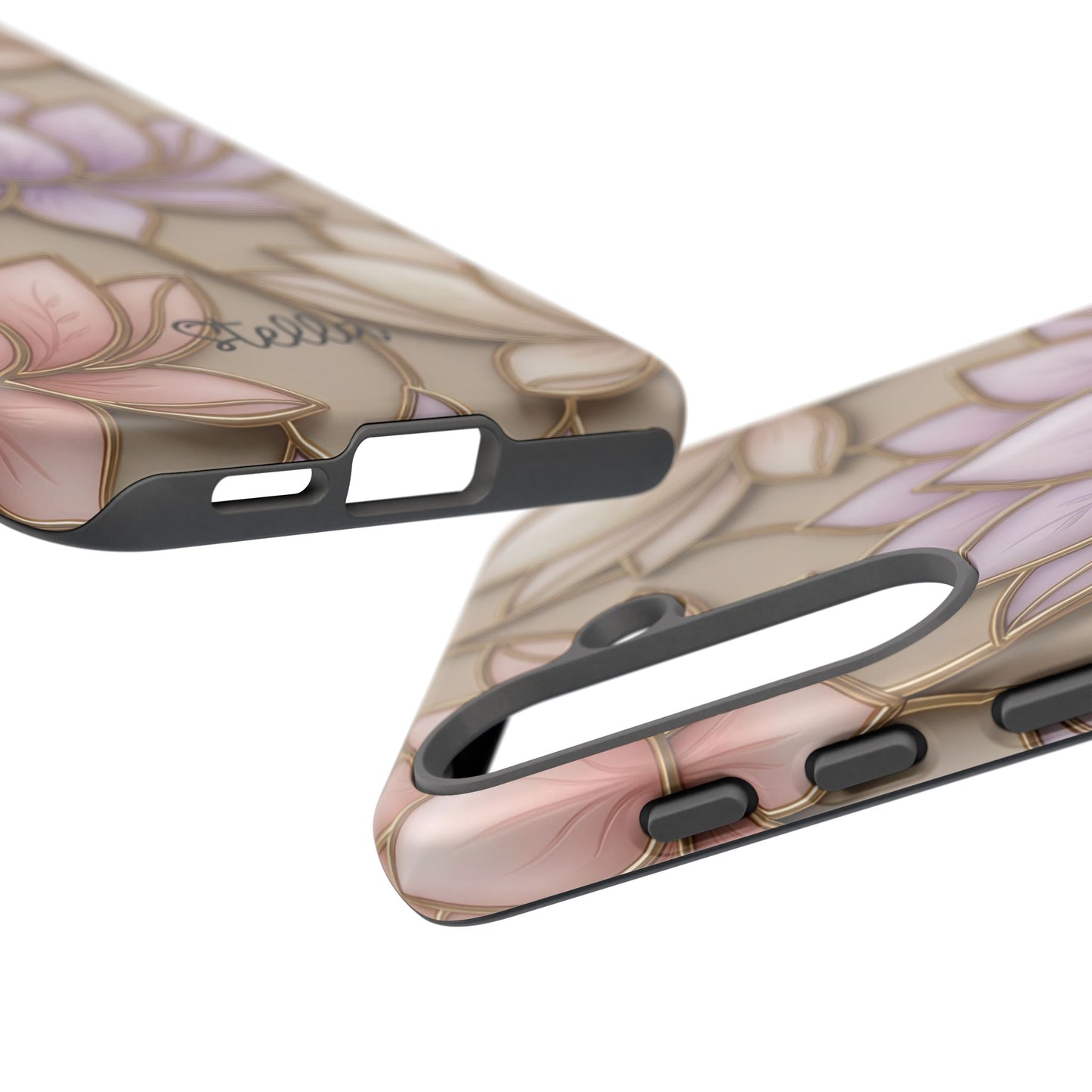 Personalized Lotus Floral Stained Glass Effect Tough Phone Case