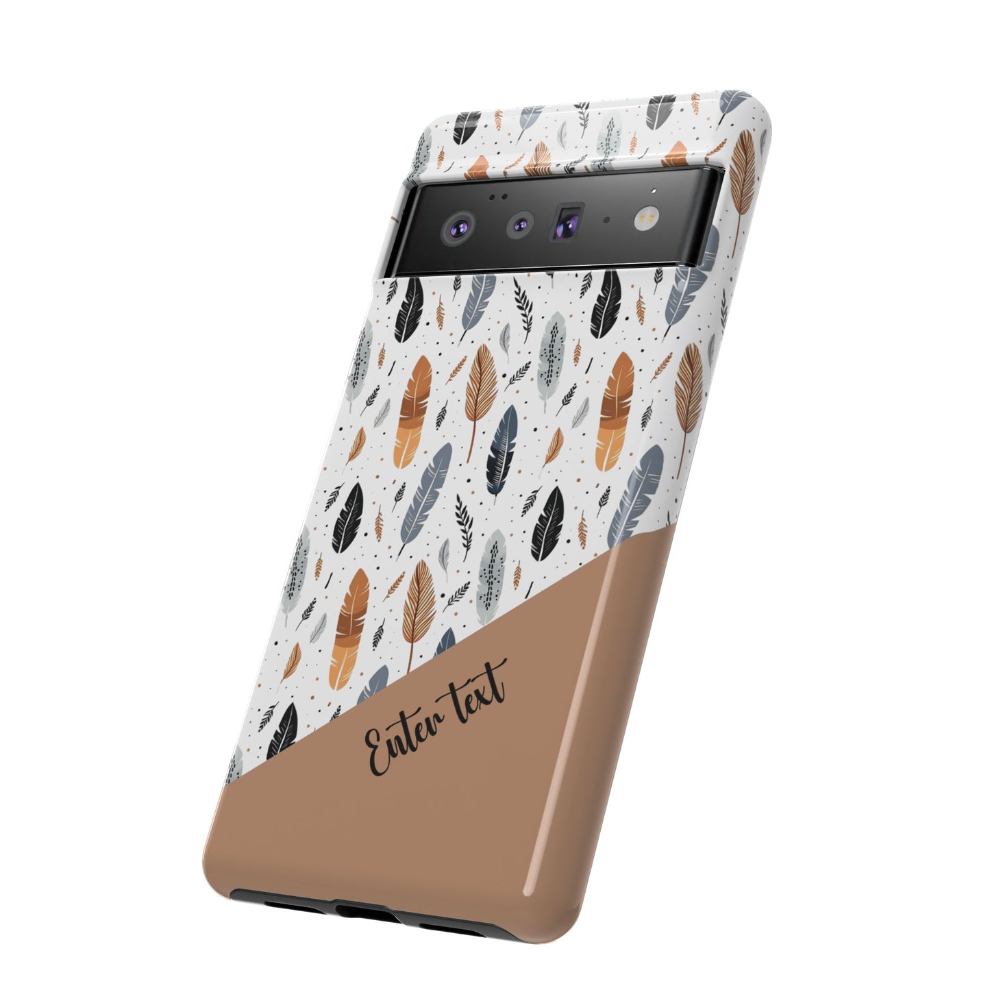 Personalized Whispering Feathers Tough Case — Dark Feather Protective Phone Case for Samsung & Google