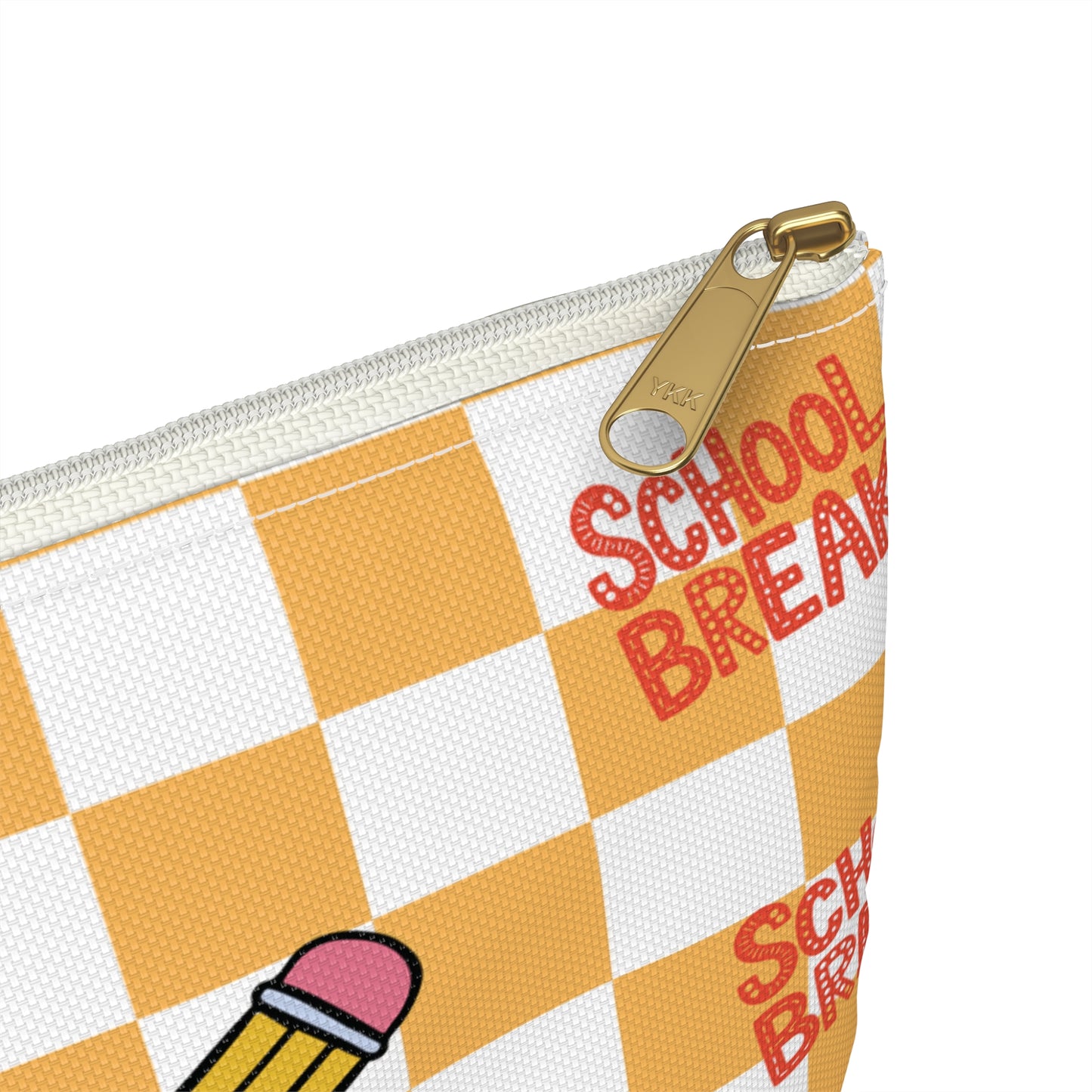 Personalized Orange Schoolyard Chic Composition Book Inspired Accessory Pouch, Kids School Supplies, Classroom Organizer, Teacher Gift, Fun Stationery Case, Back to School