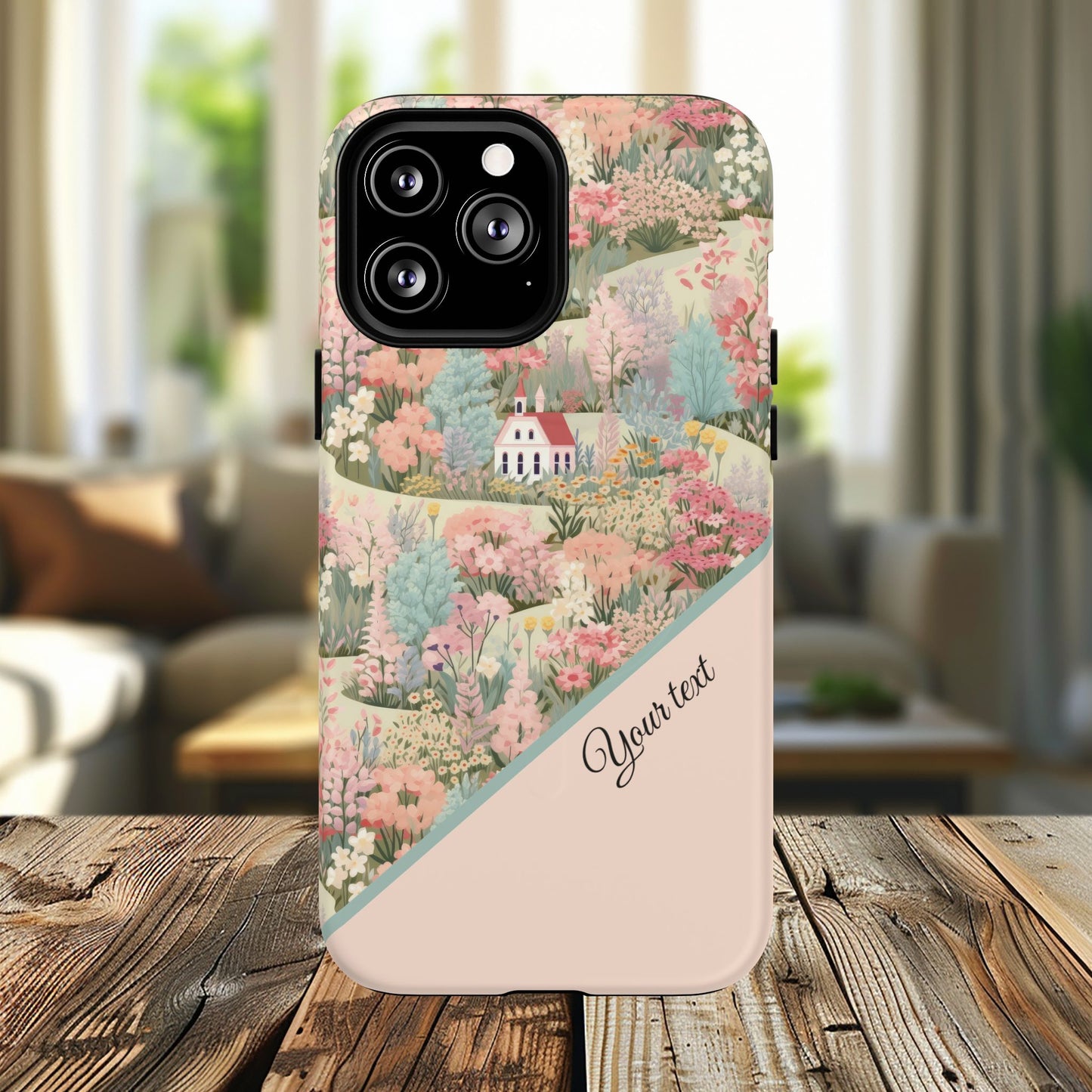 Blush Bloom Village Tough Magnetic MagSafe®Case, Durable Protection, Unique Gift for Nature Lovers,  iPhone® 13, 14, 15, 16, 17, Pro, Pro Max, Plus Cases.