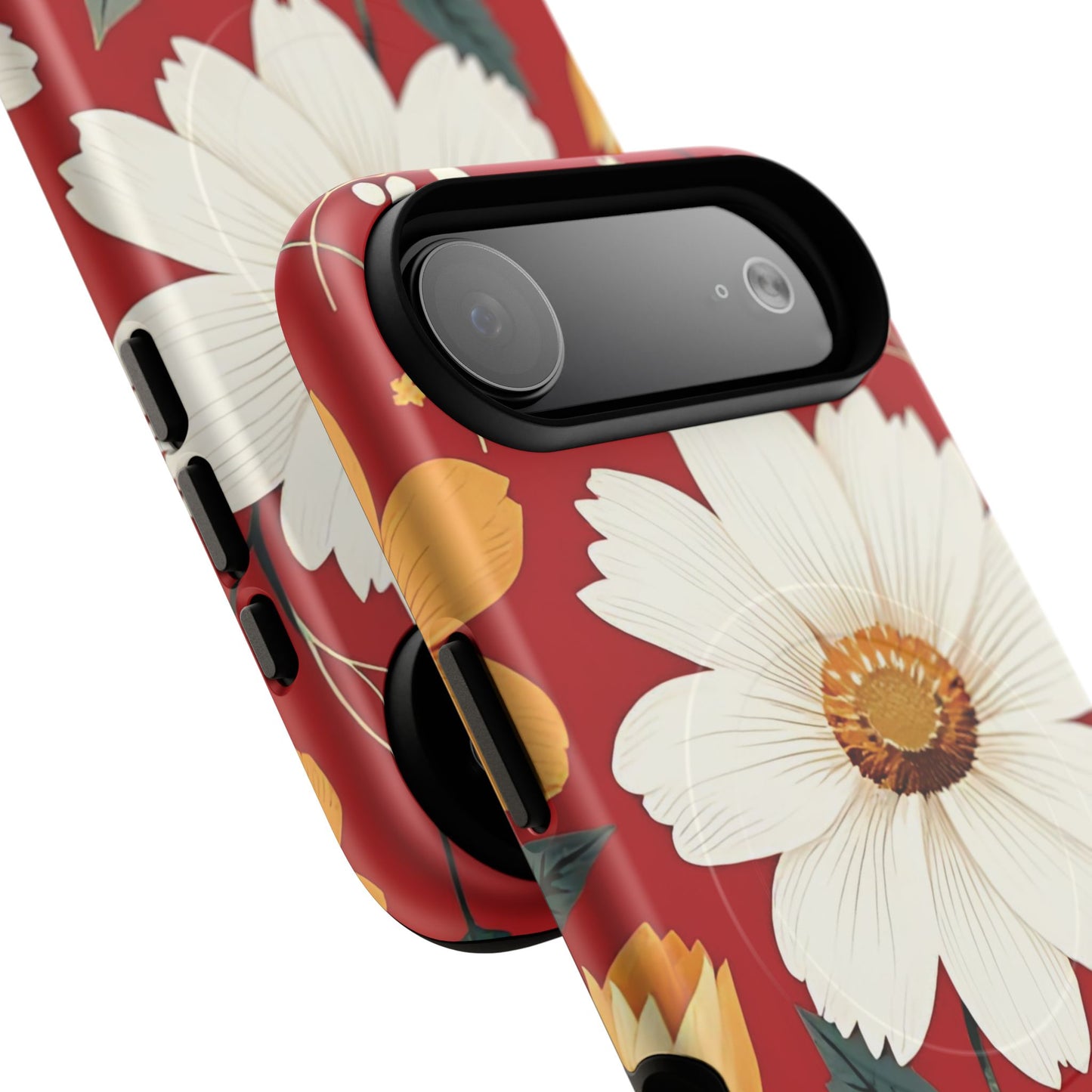 Floral Fusion Tough Magnetic Phone Case | Flower Design, Durable Protective Cover, Gift for Her, Spring Style, Unique Phone Accessory.