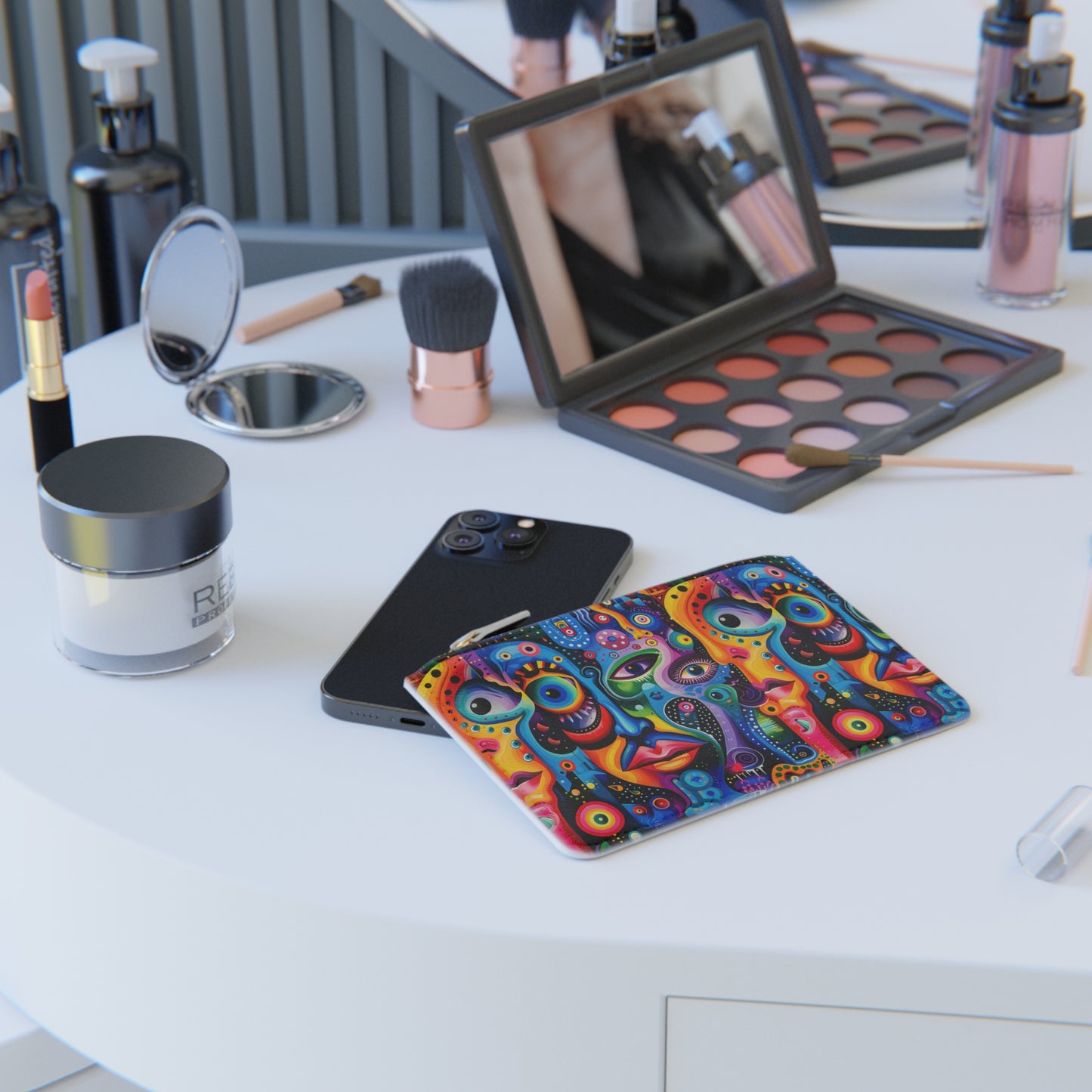 Psychedelic Visions Vibrant Mini Clutch Bag – Colorful Abstract Art for Festivals and Night Out
