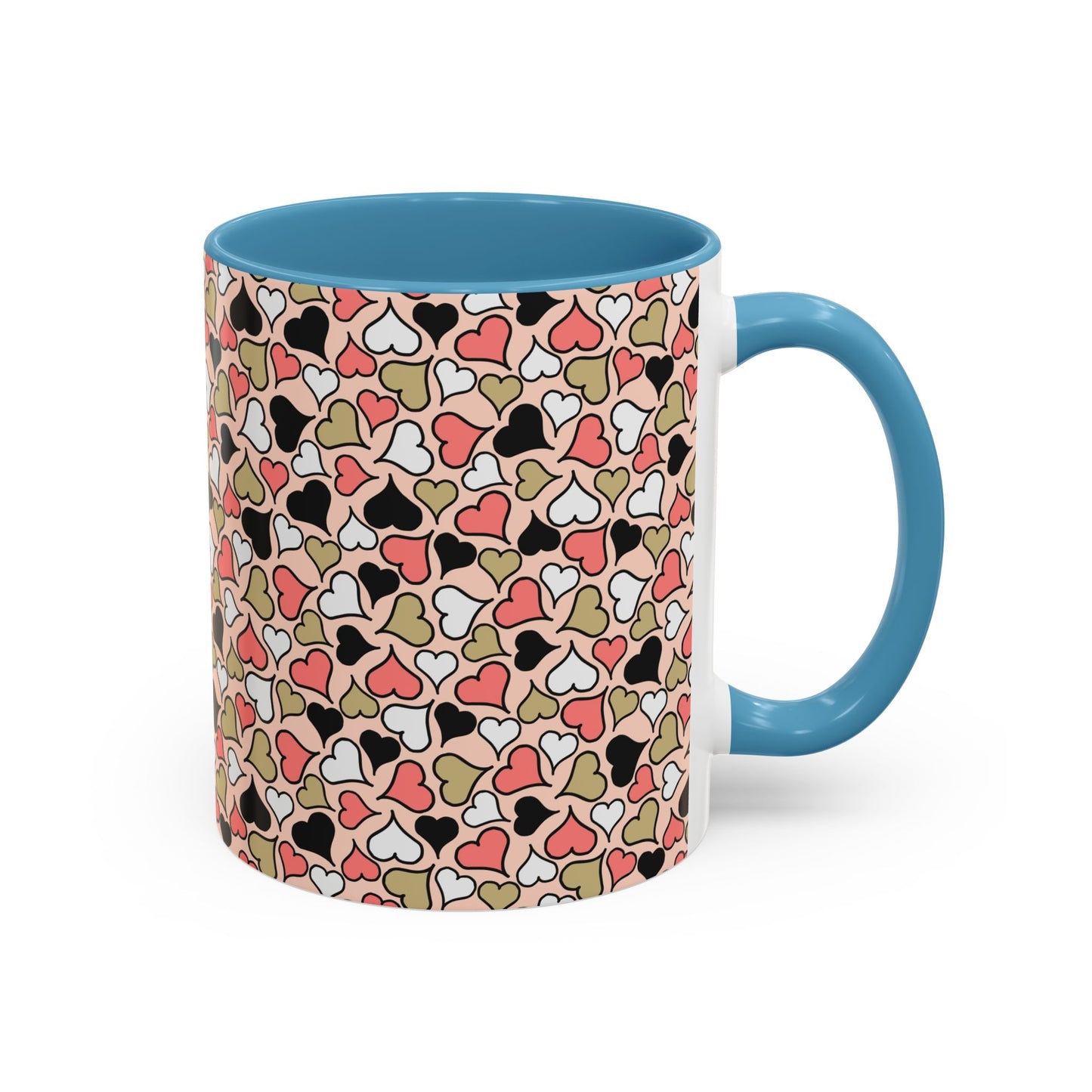 Colorful Heart Pattern Coffee Mug - Perfect Gift for Love & Friendship