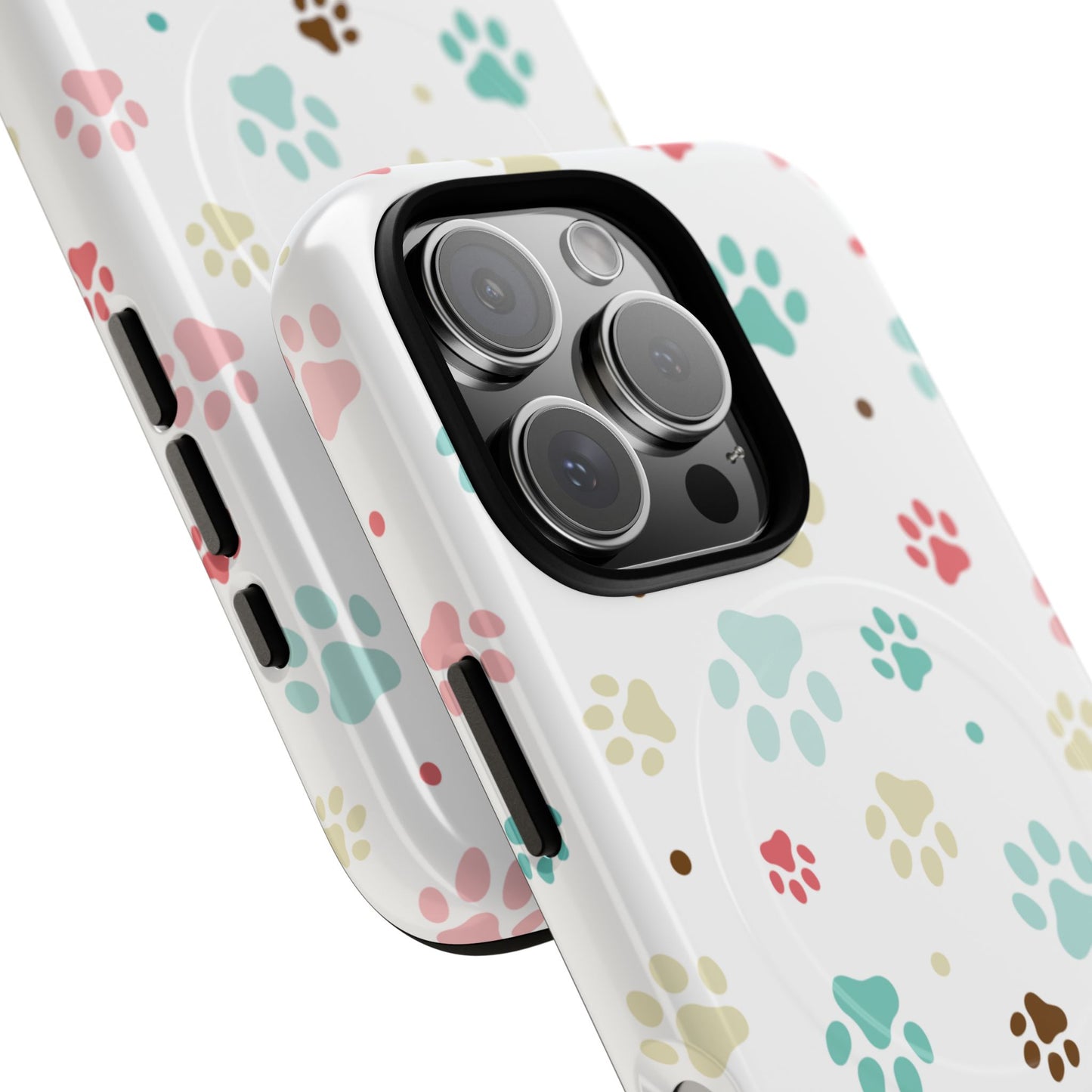 Pet Lover Magnetic iPhone Case - Cute Paw Print Design, Tough Magnetic Cases for Dog and Cat Owners, Gift for Animal Lovers