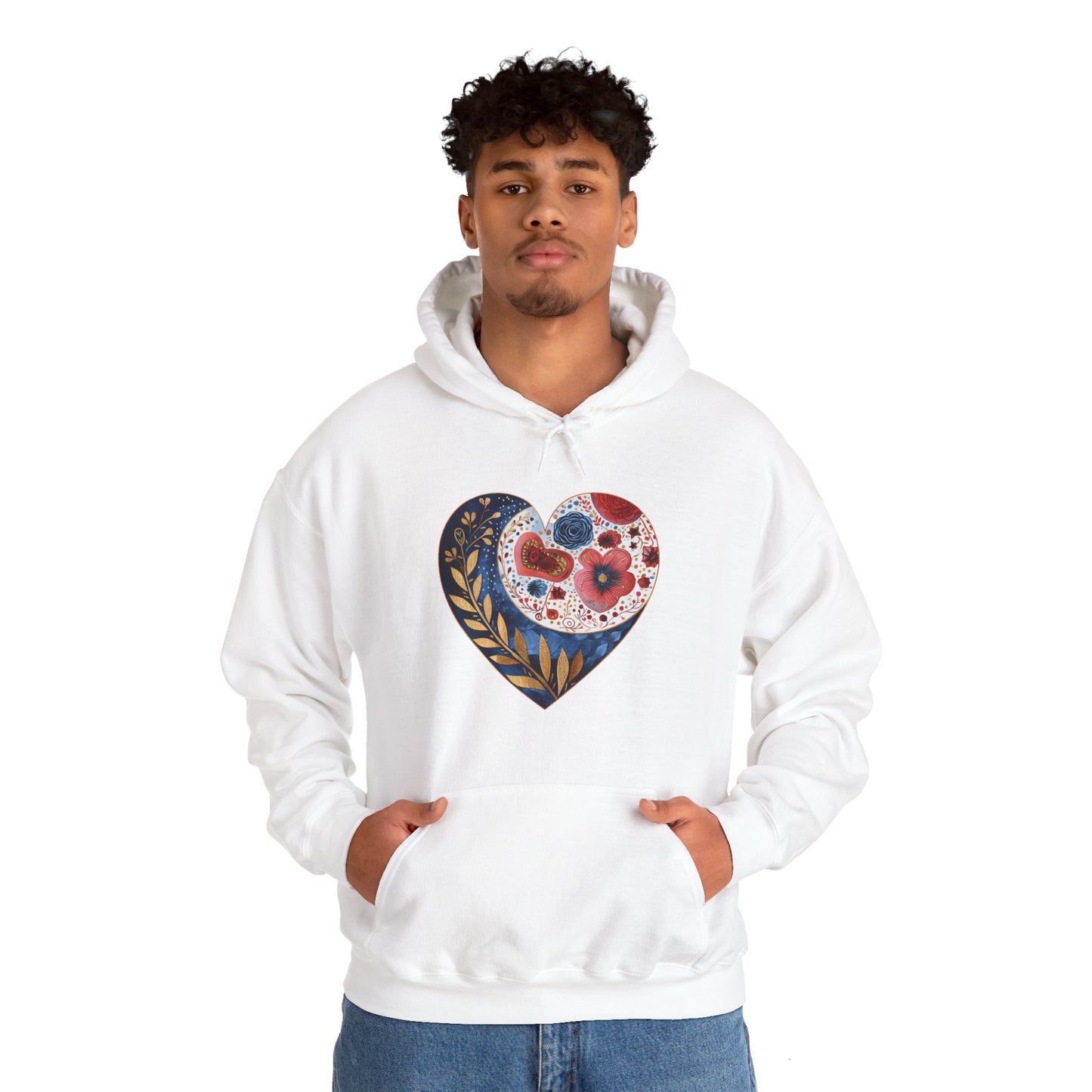 Floral Heart Unisex Heavy Blend™ Hooded Sweatshirt