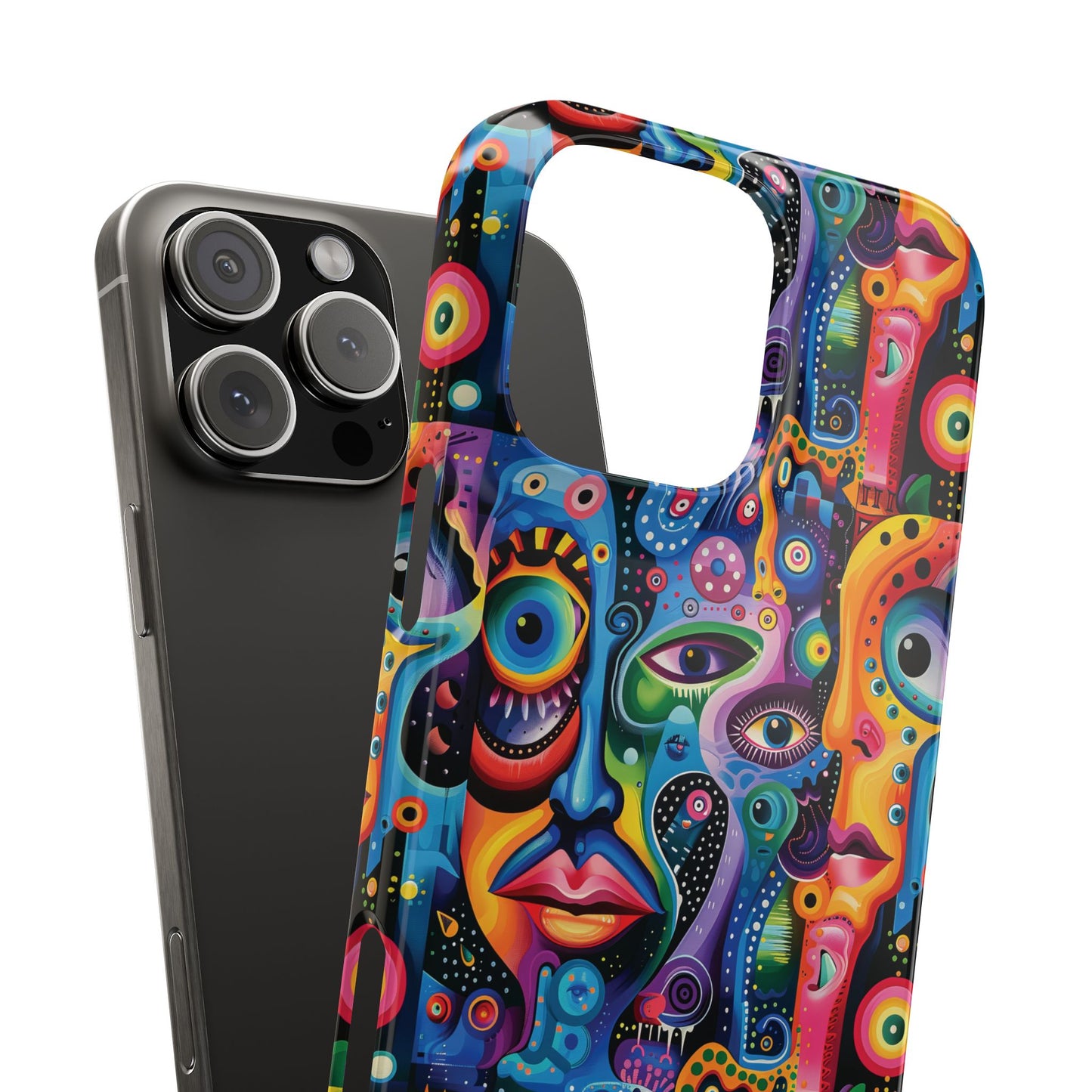 Psychedelic Visions Slim iPhone Case - Vibrant Design for Artistic Souls
