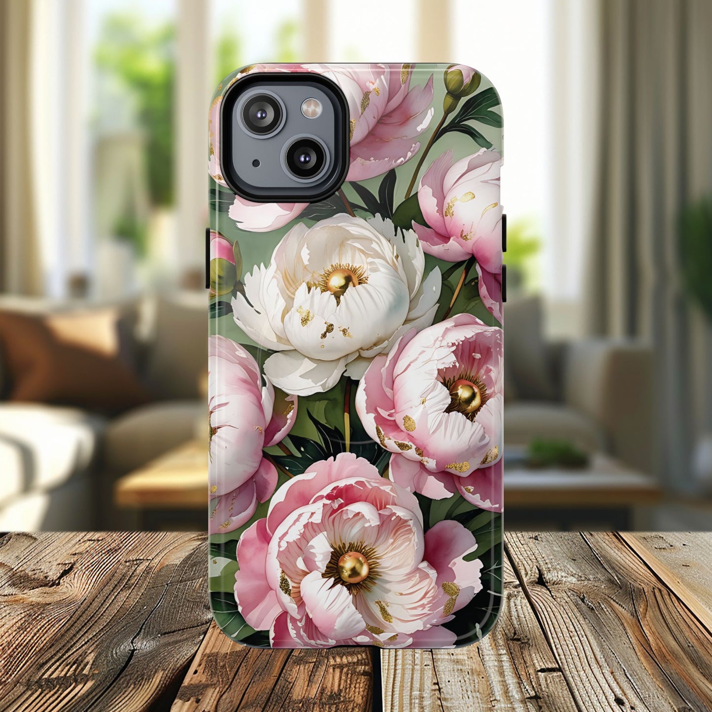 Floral Peonies Tough Magnetic Phone Cases, Durable Floral Phone Cover, Chic Flower Case, Stylish Phone Protector, Gift for Her