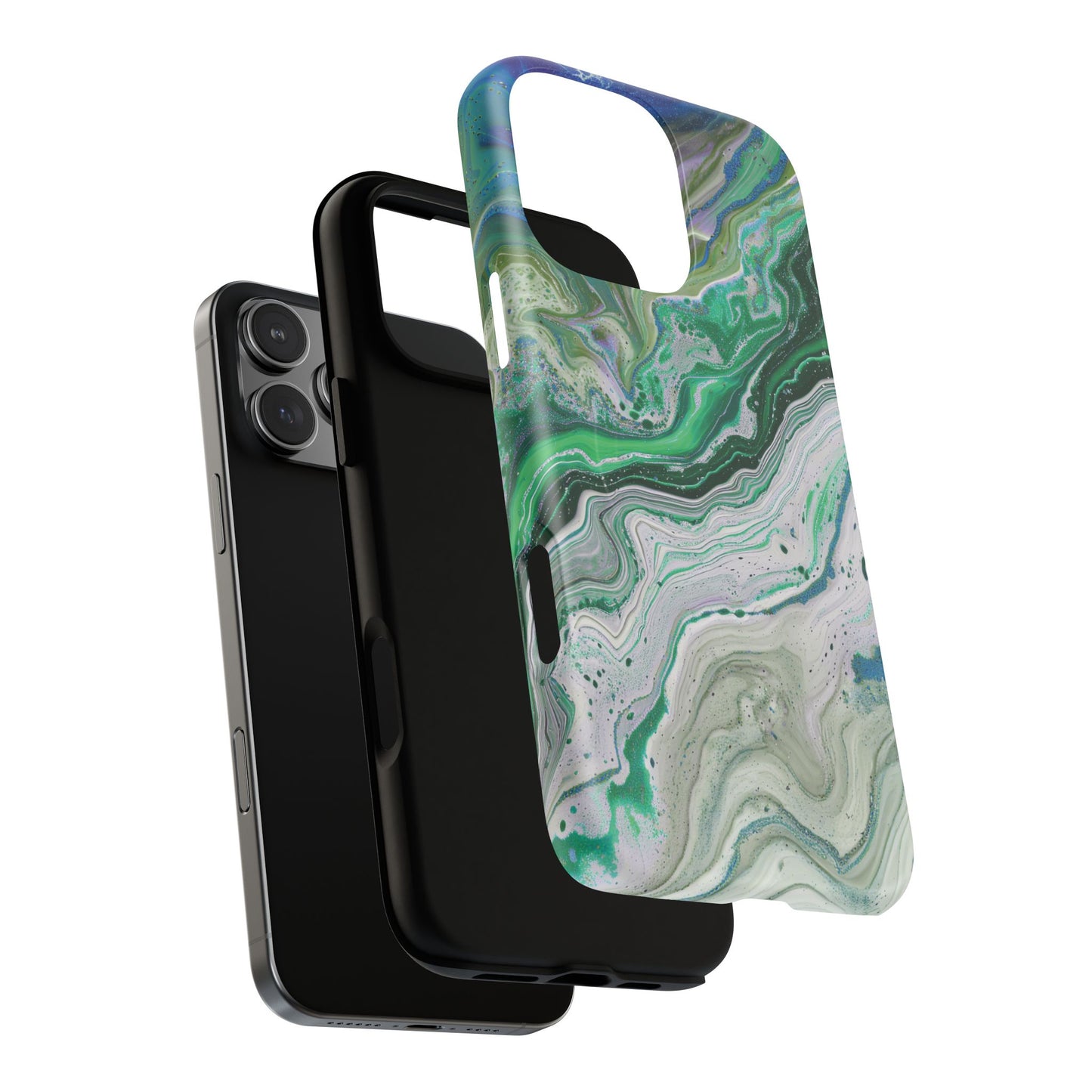 Marbled Tough iPhone Case, Magnetic Protector, Stylish Tech Accessory, Durable iPhone Cover, Unique Gift Idea