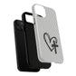 Tough Magnetic Phone Case with Heart & Cross Design, Durable Phone Cover, Unique Gift for Her, Stylish Accessory, Everyday Use