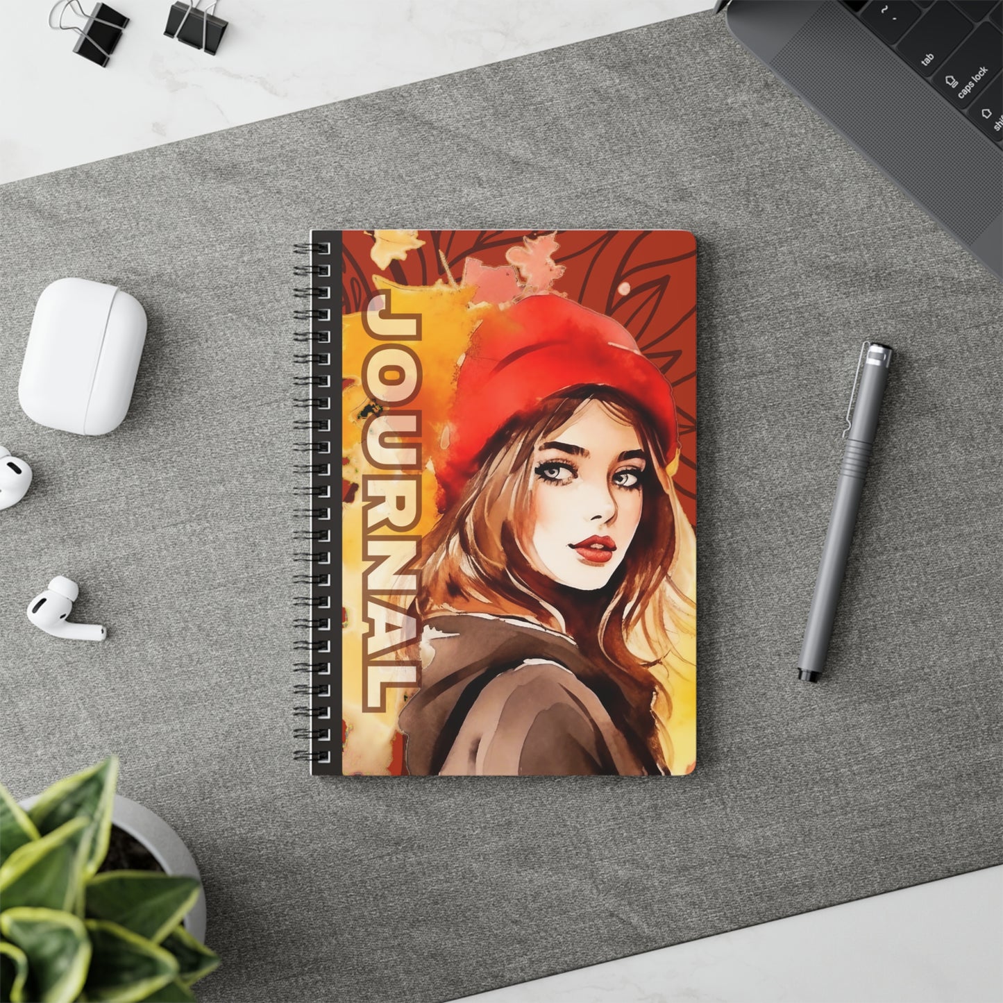 Artistic Wirobound Notebook, Journal, Diary, Gift for Writers, Fall Aesthetic, Student Supplies, Sketchbook.