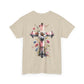 Faith and Floral Cross Unisex Heavy Cotton Tee