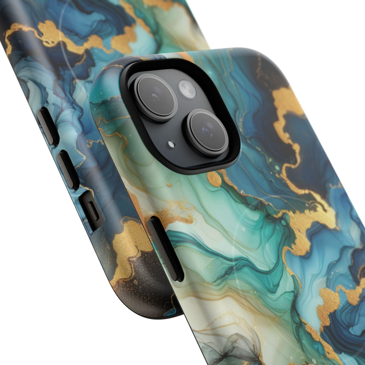 Ocean Quartz Luxe Marble Pattern Tough Magnetic iPhone Case, Phone Accessories, Luxury Gift, Durable iPhone Cover, Unique Design for iPhone Users.