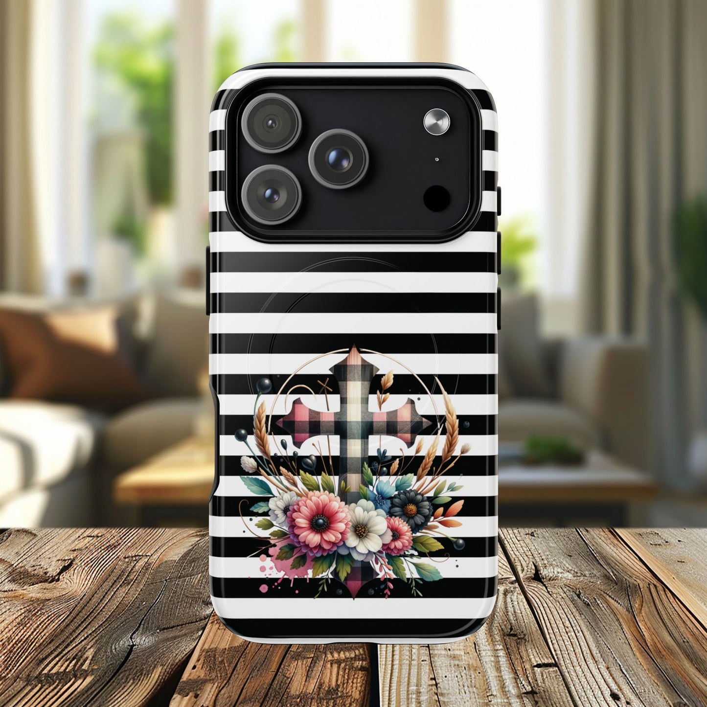 Striped in His Glory iPhone Case, Tough Magnetic Phone Protector, MagSafe iPhone Cover, Durable Case for Everyday Use, Gift for Nature Lovers, Vibrant Design.