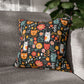 Whimsical Feline Garden Spun Polyester Square Pillow