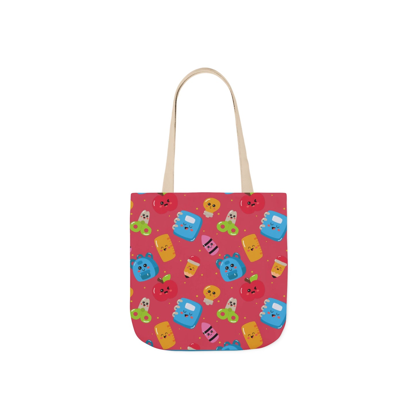 Personalized Kawaii Composition Book Inspired Canvas Tote Bag with Colorful Straps, Cute School Bag, Eco-Friendly Tote, Back to School Shopping Bag, Teacher Gift Idea