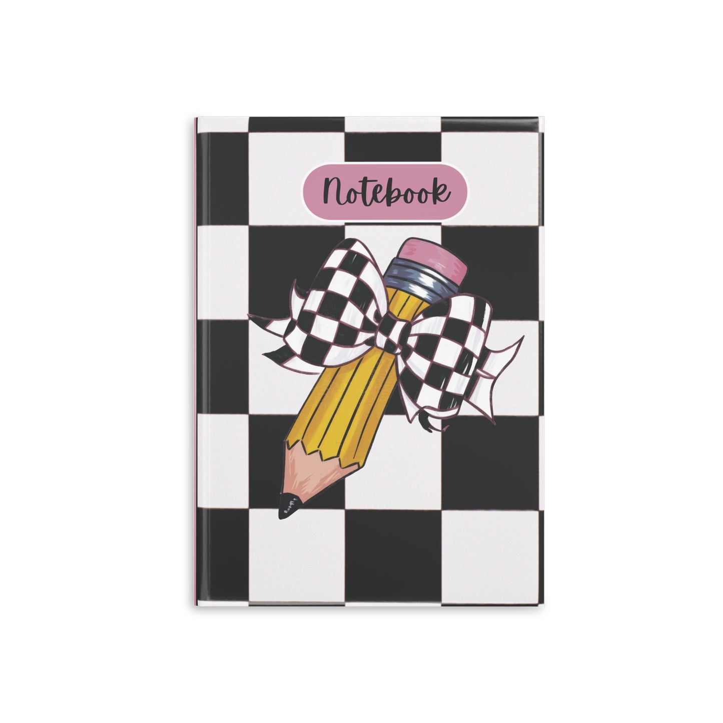 Black Checkered Charm Hardcover Notebook with Puffy Covers (PY)