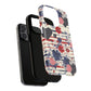 Patriotic Floral Phone Case, Tough Magnetic Cases, American Flag Design, Gift for Her, Independence Day Accessories