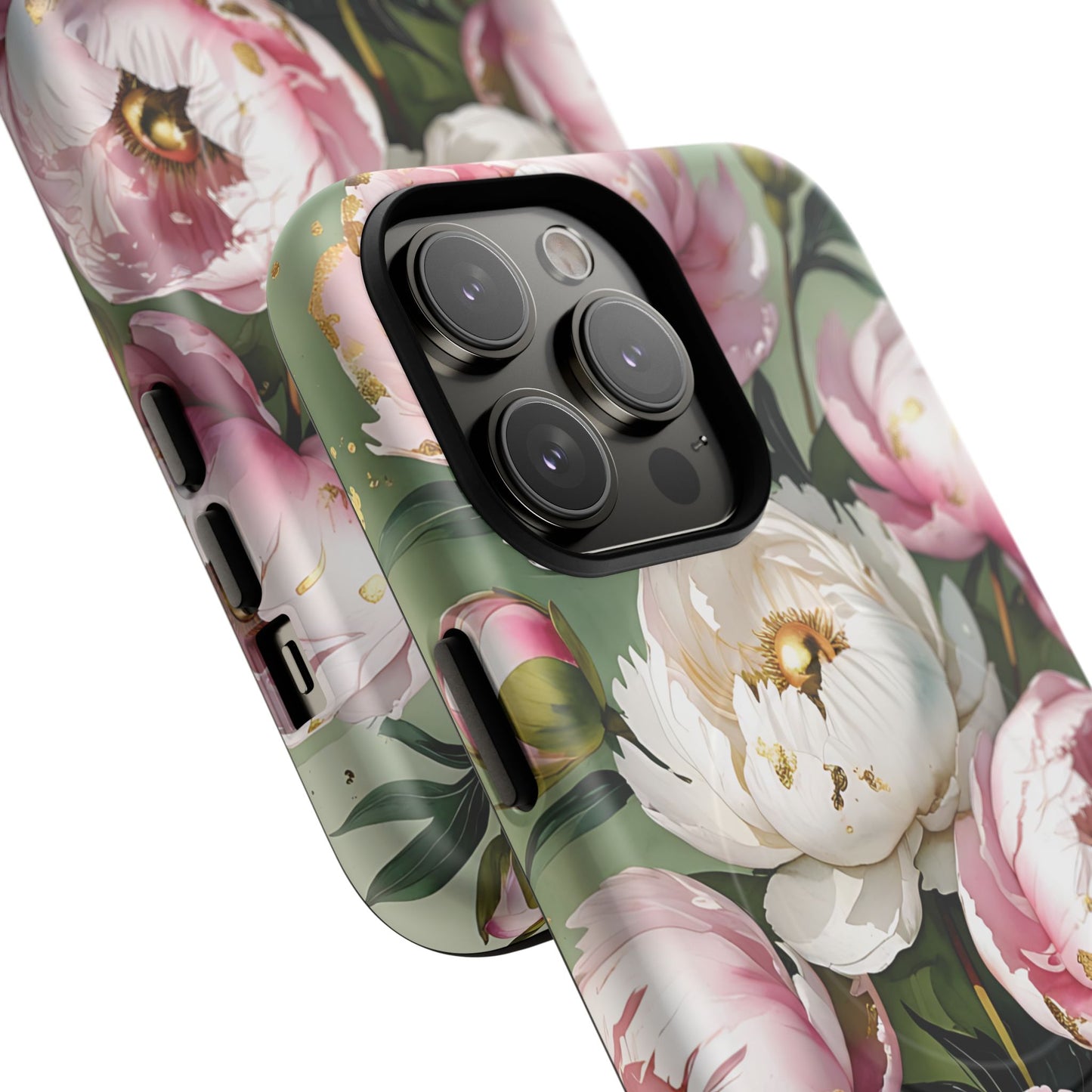 Floral Peonies Tough Magnetic Phone Cases, Durable Floral Phone Cover, Chic Flower Case, Stylish Phone Protector, Gift for Her