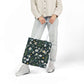 Daisy Delight Floral Canvas Tote Bag with 5-Color Straps | Eco-Friendly Shopping Bag