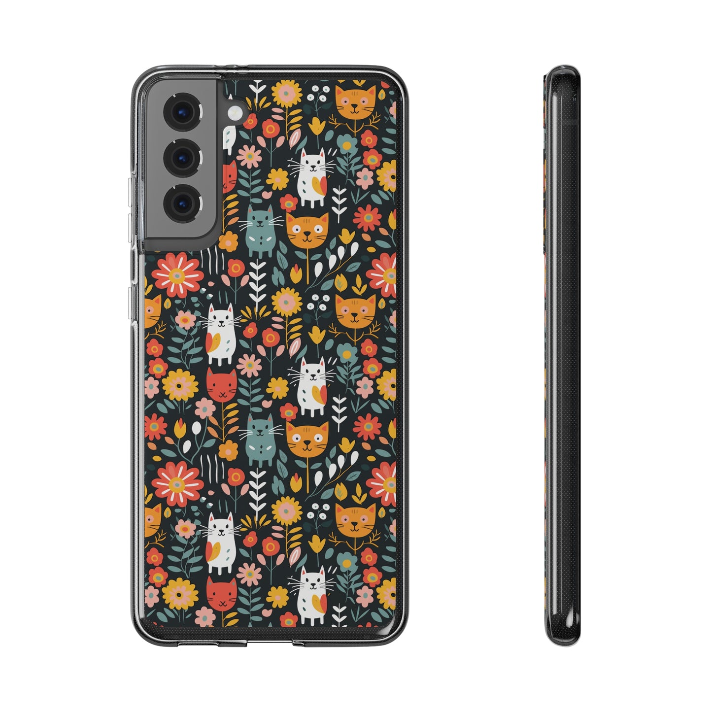 Whimsical Feline Garden Soft iPhone, Google and Samsung Cases