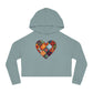 Patchwork Hearts Women’s Cropped Hooded Sweatshirt