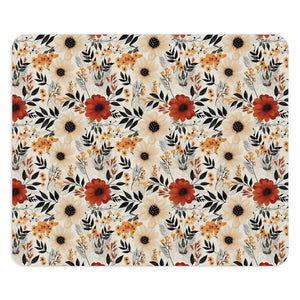 Boho Chic Floral Mouse Pad, Home Office Decor, Gift for Her, Blooming Design, Computer Accessories, Desk Accessories, Office Gift