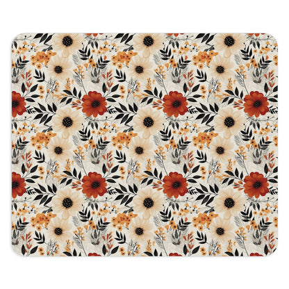 Boho Chic Floral Mouse Pad, Home Office Decor, Gift for Her, Blooming Design, Computer Accessories, Desk Accessories, Office Gift