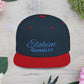 Blue Embroidery 'ELOHIM, GENESIS 1:1' Flat Bill Snapback Hat, Stylish Cap for Everyday Wear, Church Events, Gift for Him/Her, Streetwear Accessory, Casual Fashion