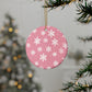 Pink Snowflake Elegance Ceramic Ornaments (1pcs, 5pcs, 10pcs, 20pcs)