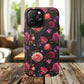 Starry Rose Garden Tough Magnetic Phone Case, Stylish Phone Cover, Gift for Her, Elegant Floral Design, Durable Phone Accessories