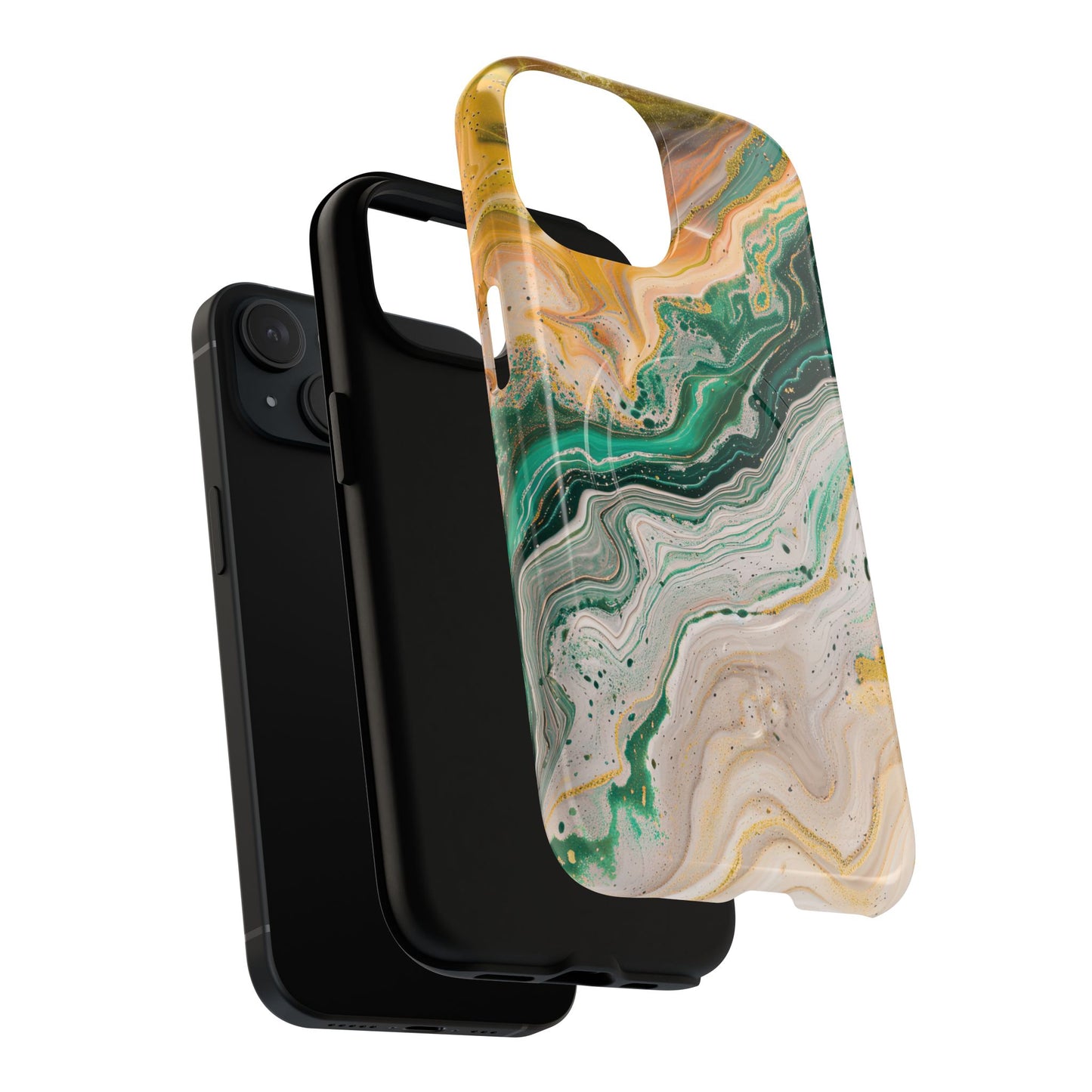 Magnetic iPhone Cases with Green Marble Design, Tough Magnetic Cases, iPhone Accessories, Gift for Her, Trendy iPhone Cover