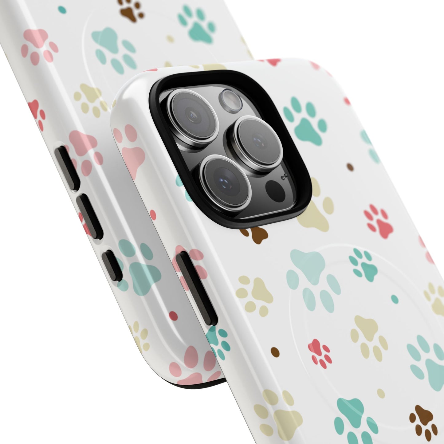 Pet Lover Magnetic iPhone Case - Cute Paw Print Design, Tough Magnetic Cases for Dog and Cat Owners, Gift for Animal Lovers
