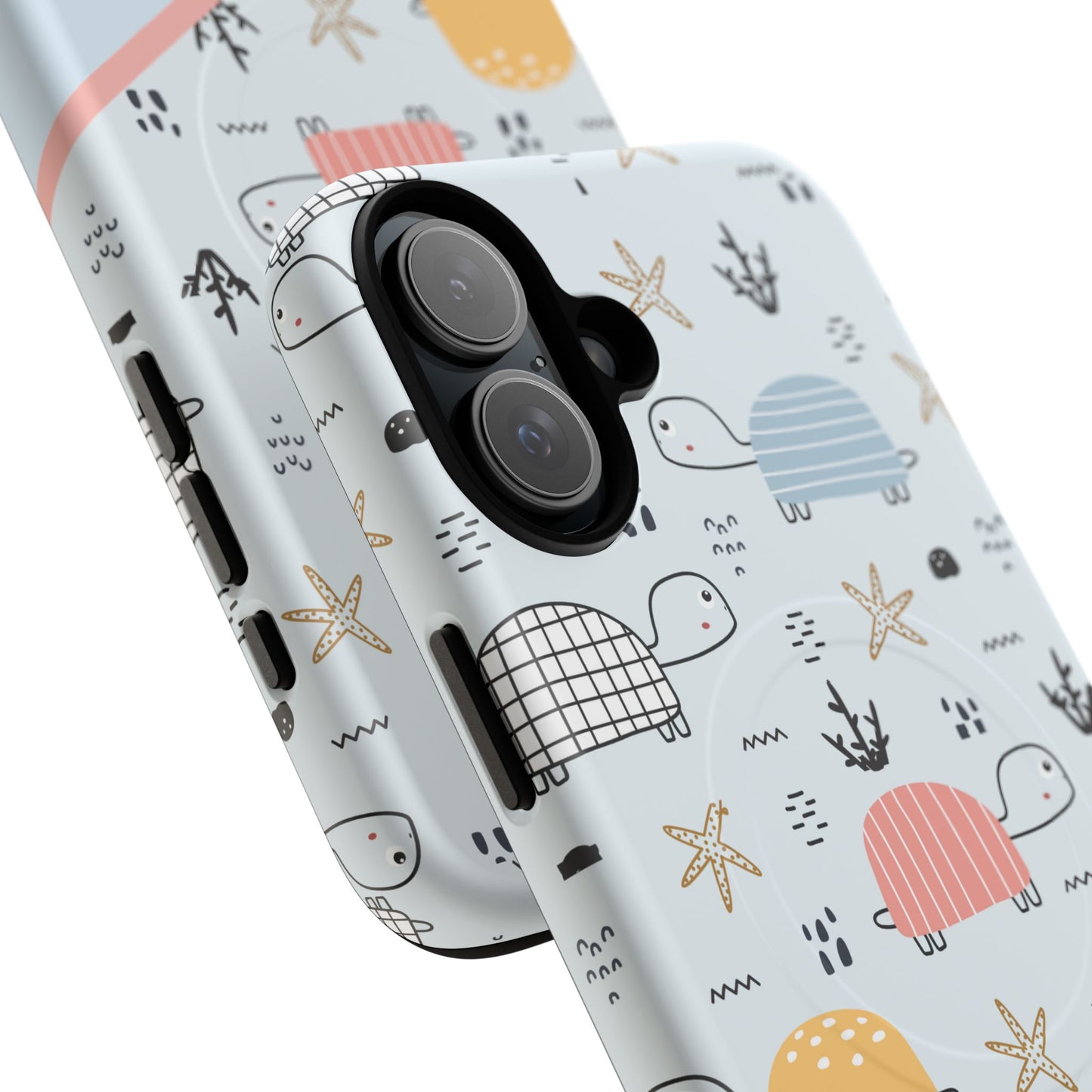 Personalized Cute Turtle Tough Magnetic MagSafe® Cell Cover, Ocean Theme Case, Sea Life Gift for Beach Lovers, iPhone® 13, 14, iPhone 15, iPhone 16, iPhone 17, Pro, Pro Max, Plus Cases.