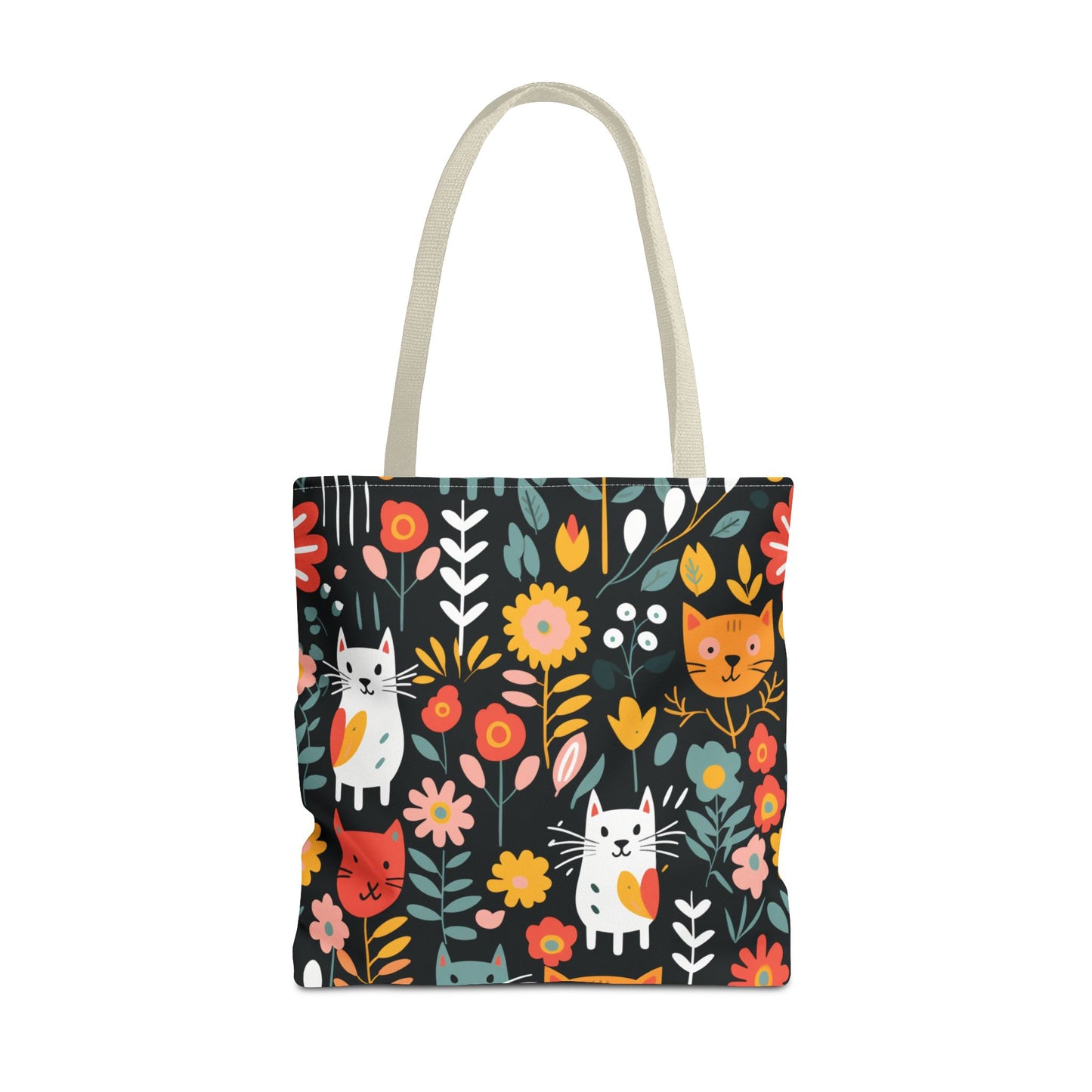 Whimsical Feline Garden Tote Bag (AOP)