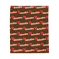 Personalized Name Velveteen Plush Blanket — Brown Retro Script Pattern Cozy Throw, Gift for Her, Gift for Him.