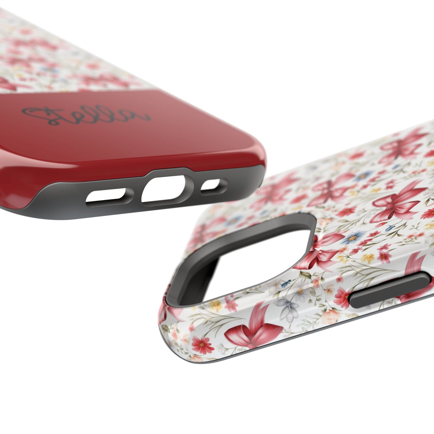 Personalized Rosette Coquette Floral Bow iPhone and Samsung Impact-Resistant Case — Custom Name Case