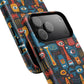 Urban Totem Vibe Tough iPhone Magnetic Case, Colorful Bohemian Art, Unique Gift for Him/Her, Holiday Accessory, iPhone Protection, MagSafe iPhone Case.