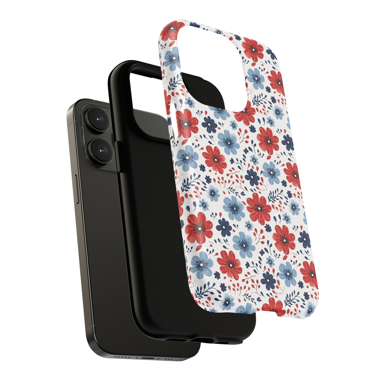 Patriotic Floral Dreams Tough Magnetic iPhone Cases, Durable, Stylish, Gift for Her, Protective Phone Cover, Spring Floral Design