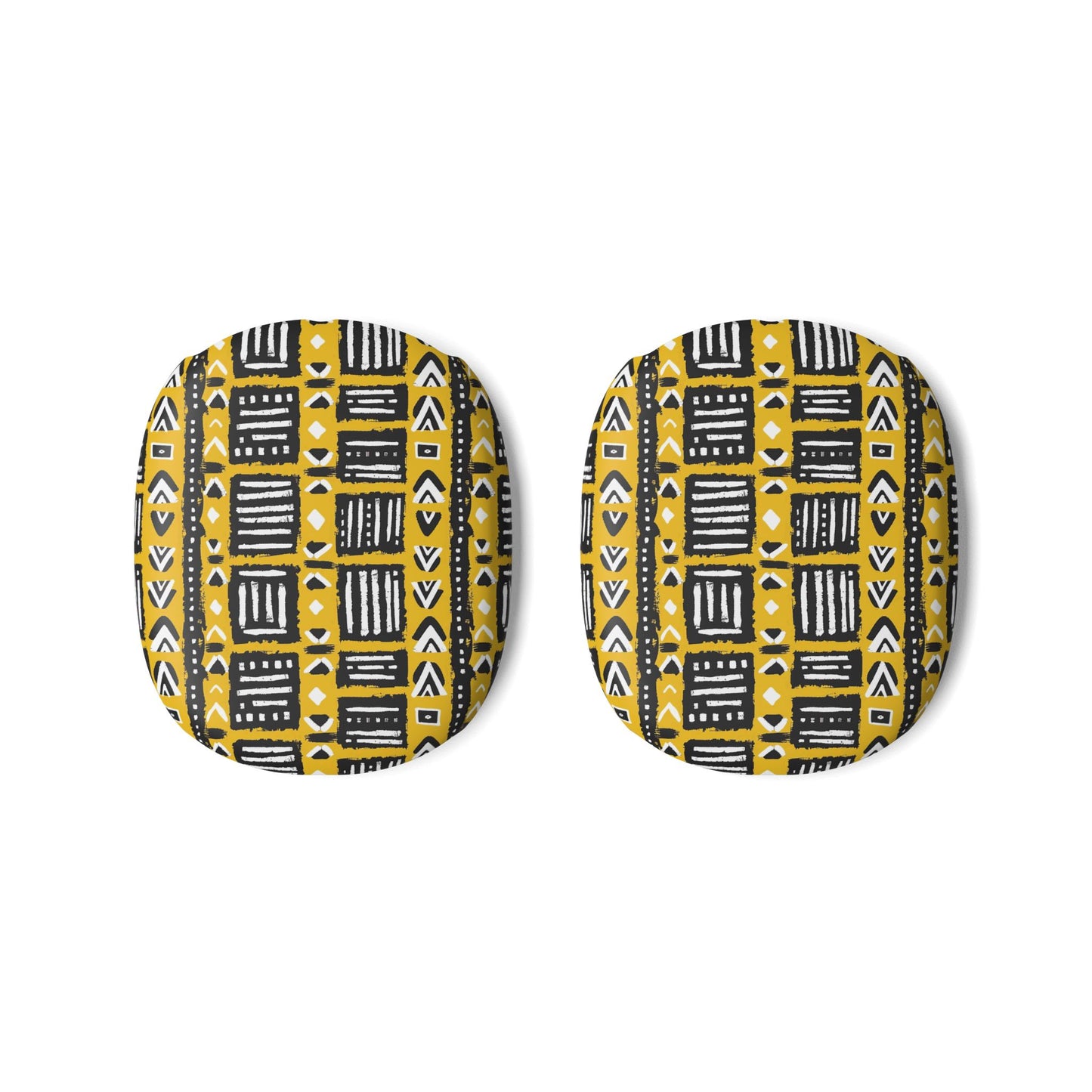 Tribal Vibes  AirPod Max Case — Yellow Mudcloth Pattern Protective Ear Cup Covers.