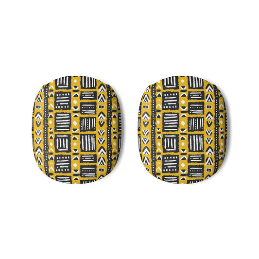 Tribal Vibes  AirPod Max Case — Yellow Mudcloth Pattern Protective Ear Cup Covers.