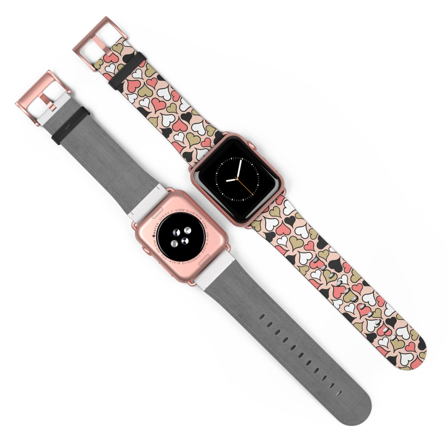 Love Heart Pattern Watch Band for Women - Stylish Apple Watch Strap