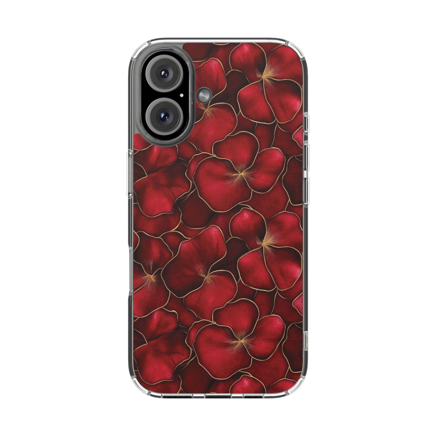 Velvet Petal Noir Floral Petal Clear Impact-Resistant iPhone and Samsung Case.