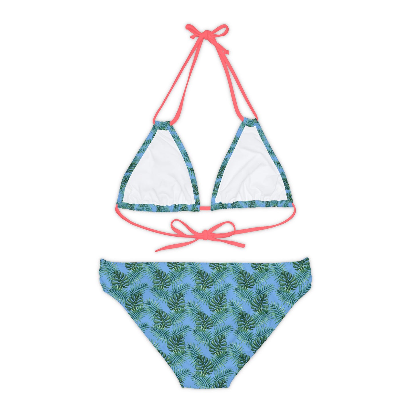 Blue Tropical Bliss Strappy Bikini Set (AOP)